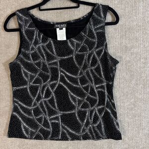 Xscape By Joanna Chen L Dressy Sleeveless Blouse Tank Glitter Stretch Tank